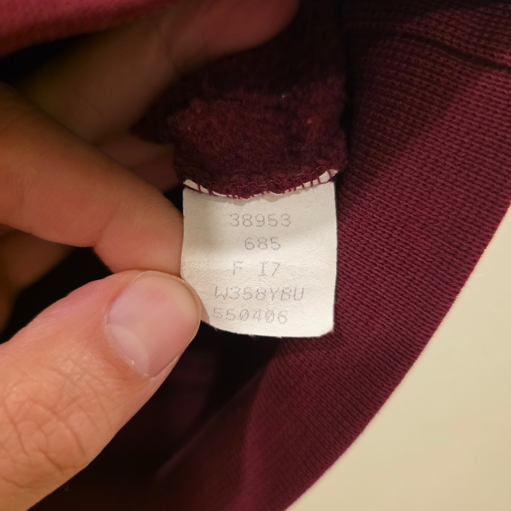 VTG Lands End Polo Collar Sweatshirt Womens M 10-12 Burgundy Made in USA Preppy - Picture 6 of 11